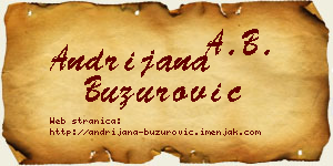 Andrijana Buzurović vizit kartica